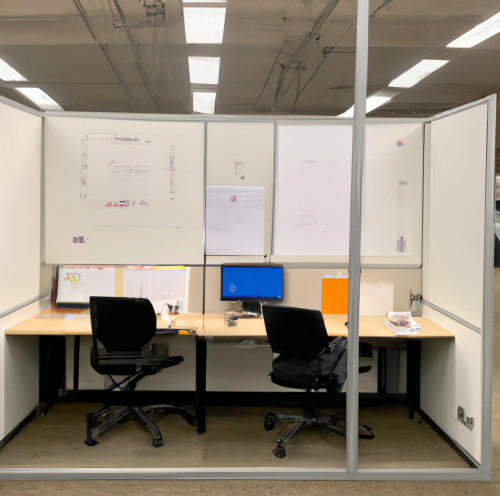 Employee at office cubicle